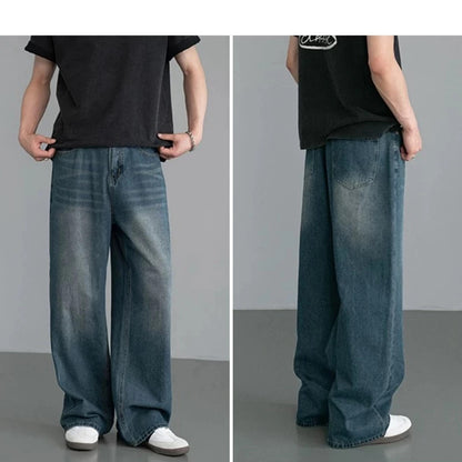 Durable Retro Loose-Fit Straight-Leg Jeans