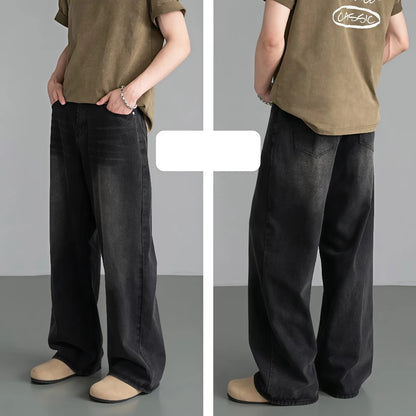 Durable Retro Loose-Fit Straight-Leg Jeans