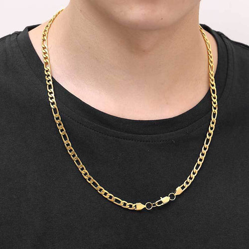 Clasp Stainless Steel Figaro Necklace