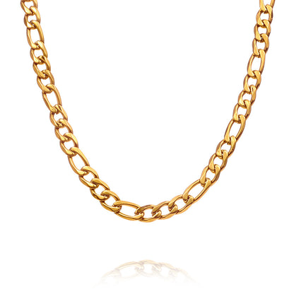 Clasp Stainless Steel Figaro Necklace