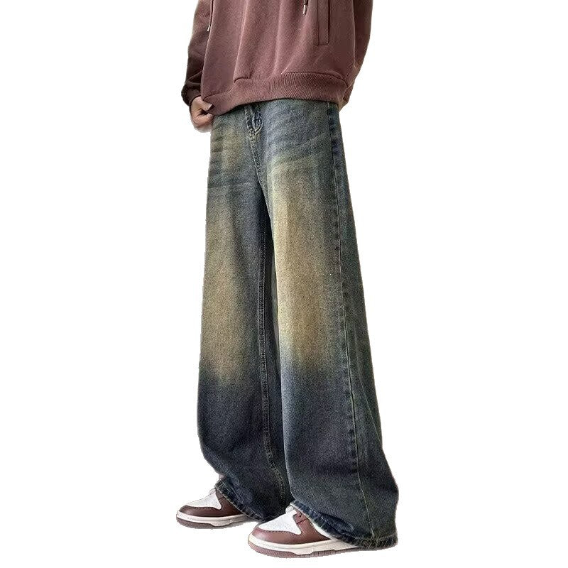 Durable Retro Loose-Fit Straight-Leg Jeans