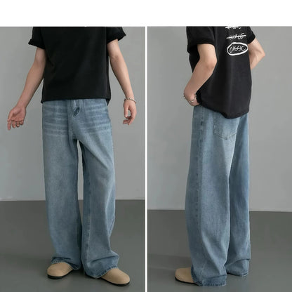 Durable Retro Loose-Fit Straight-Leg Jeans