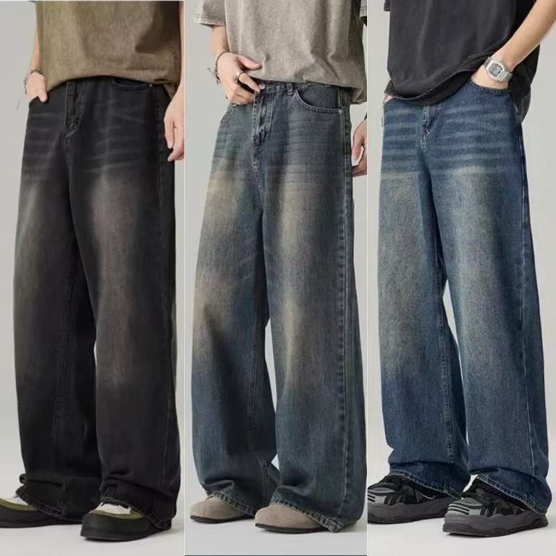 Durable Retro Loose-Fit Straight-Leg Jeans